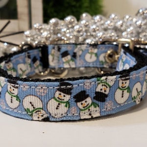 Snowman Dog Collar, 1&quot; Dog Collar, Christmas Dog Collar, Holiday Dog Collar, Big Dog Collar, Winter Dog Collar