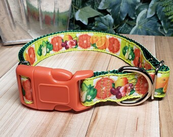 Collier pour chien, Collier pour chien Agrumes, Collier pour chien fruité, Collier pour chien amusant, Collier pour chien 1 po., Collier pour chien avec boucle en métal, Boucle réfléchissante, Dégagement rapide