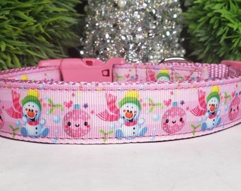 Dog Collar, Christmas Dog Collar, Snowman Dog Collar, WInter Dog Collar, 1" Dog Collar, Holiday Dog Collar