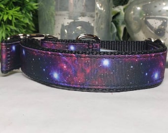 Collar para perro, collar para perro galaxia, collar para perro estrellas, collar para perro espacio, espacio exterior, collar grande para perro, estrellas, collar de 2,5 cm de ancho