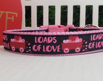 Valentine's Dog Collar, 1" wide Collar, Big Dog Collar, Holiday Collar, St. Valentine's Day Collar, Dog Collar, Custom Dog Collar