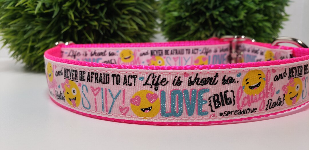Dog Collar, 1 Dog Collar, Emoji Dog Collar, Smile, Laugh, Love Dog