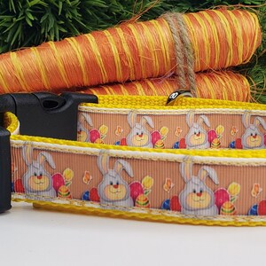 Dog Collar, Easter Dog Collar, 1 inch wide Dog Collar, Easter Bunny Collar, Spring Dog Collar, Big Dog Collar, Holiday Dog Collar