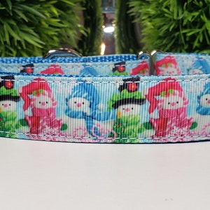 Dog Collar, Christmas Dog Collar, Snowman Dog Collar, 1&quot; Dog Collar, Holiday Dog Collar, Martingale, Half Check Chain, winter Dog Collar
