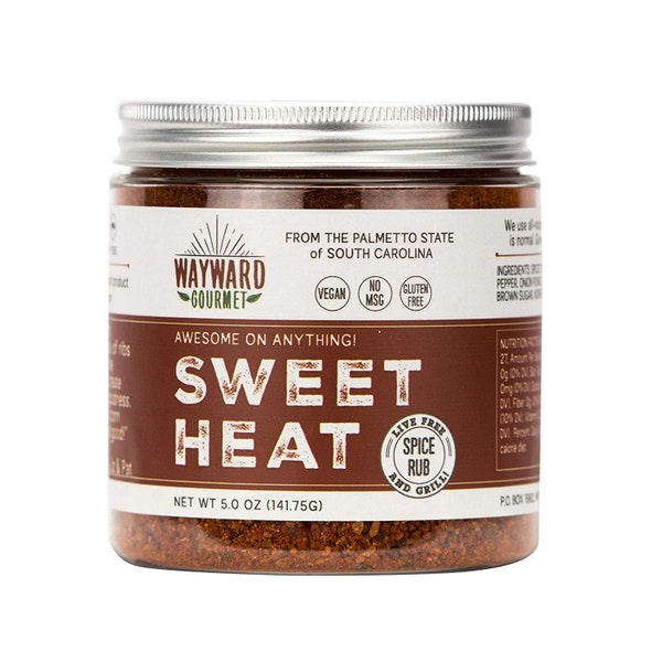 Sweet Heat BBQ Dry Rub & Seasoning (8 oz Volume) - For Grilling and Smoking Chicken, BBQ, Pork, Ribs, Steaks, Burgers, Roasts