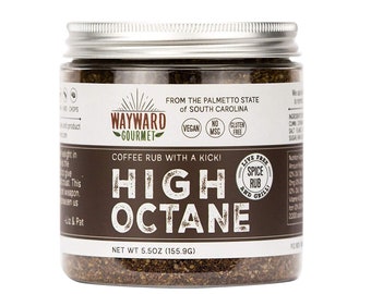 High Octane Coffee Spice Rub & Steak Seasoning (8 oz Volume) - Dry Coffee Rub for Steak, Brisket, Roasts, Ribs, Pork