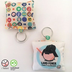 LARD FENER key ring, i Tettini®.| Personalized illustrated cotton key ring