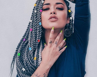Braiding Jewelry,  Hair Gems Loc rings Braiding clips