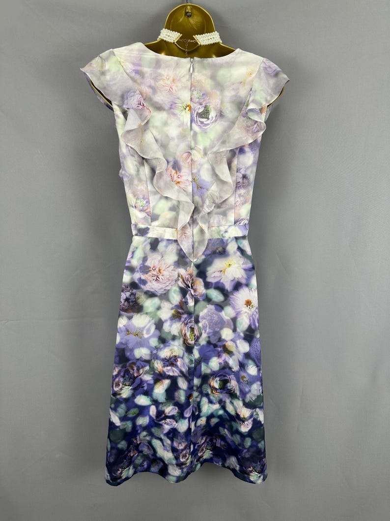 Stunning Adrianna Papell multi print wedding races formal summer knee length dress uk size 16 image 2