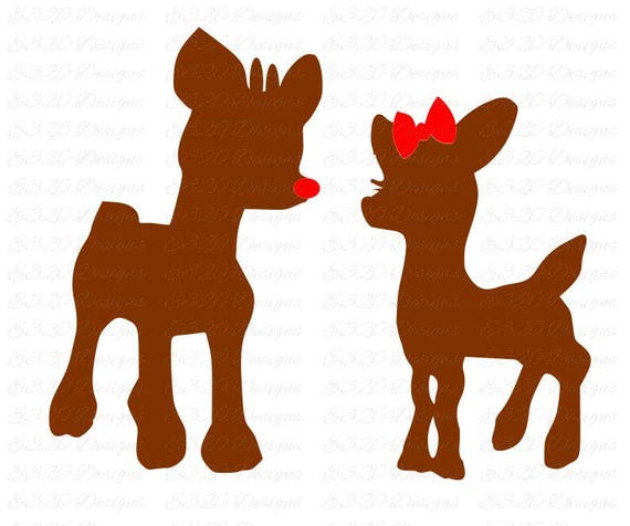 Download Rudolph Red Nosed Reindeer and Girlfriend Clarice SVG or ...
