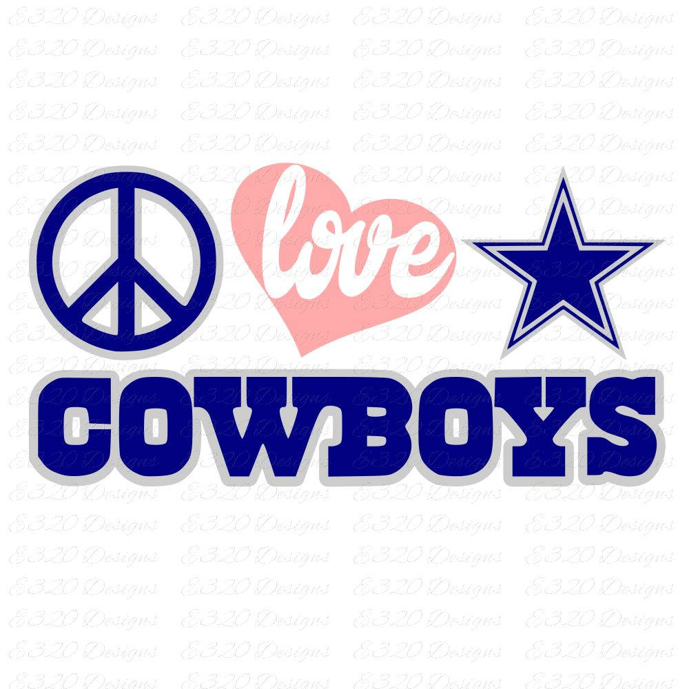 Download Peace Love Dallas Cowboys SVG File | Etsy