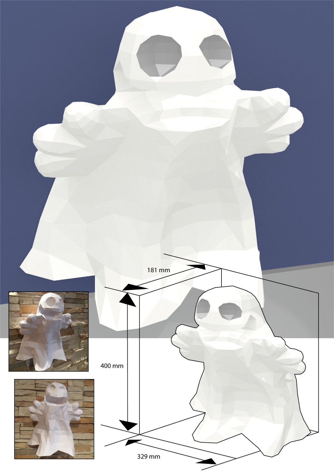 Papercraft Ghost - Etsy