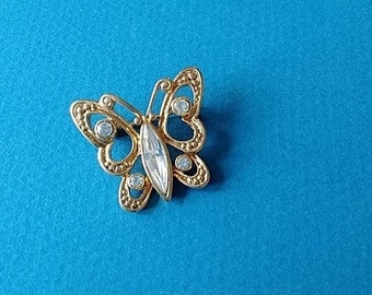 Napier Rhinestone Butterfly brooch c1980