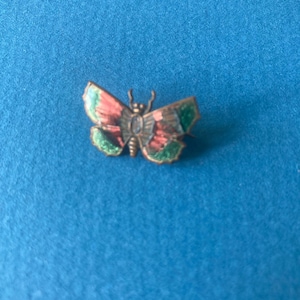 Antique enamel butterfly brooch c1900