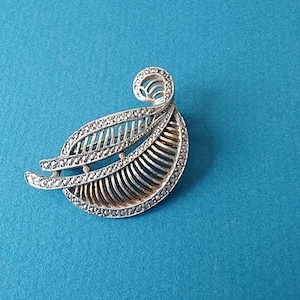 Marcasite leaf brooch c1940