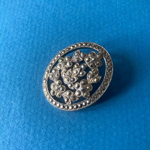 Sterling silver Marcasite brooch c1940