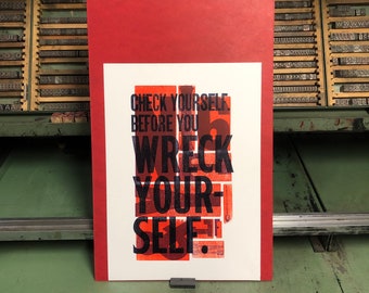 Check Yourself: Letterpress print