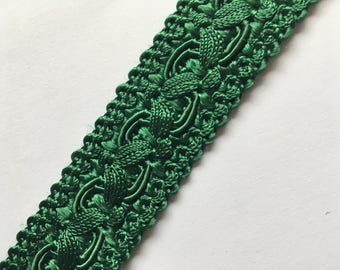 Galon de passementerie soie/coton vert