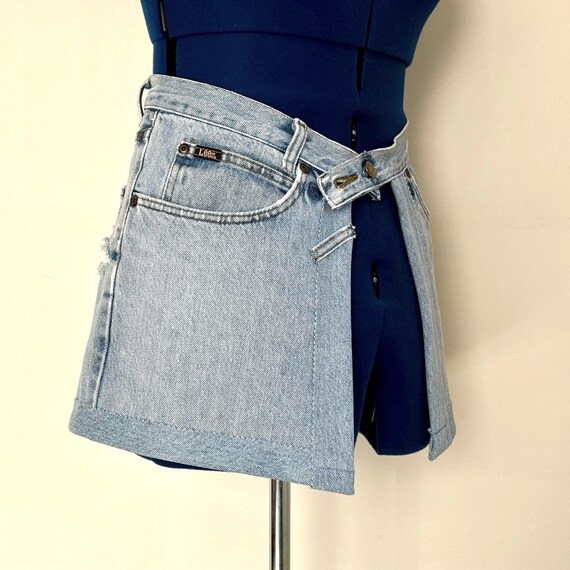 Upcycled Denim Belt Skirt Wrap – Handmade Reconstructed  display picture 1