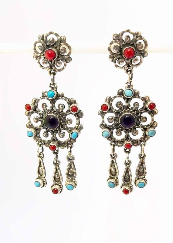 Sterling Silver Frida Earrings: Mexican .925 Amethyst Jewelry - Etsy