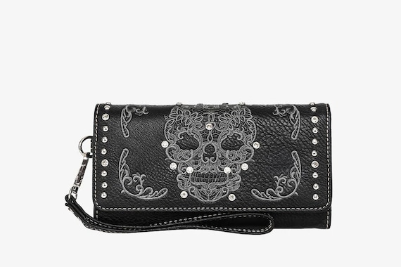 ◇COURONNE◇ Milla medium wallet_RXACX24129BEX Montana West Embroidered Sugar Skull Collection Concealed