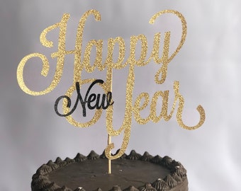 Happy new years cake topper, New years cake topper