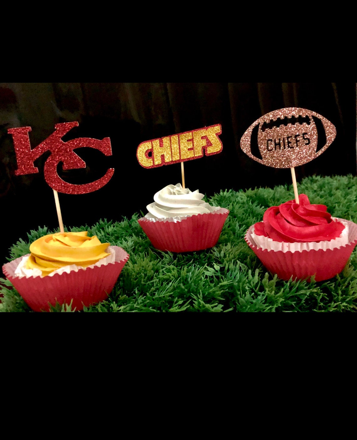 Chiefs Cupcake Toppers Football Cupcake Toppers | Etsy