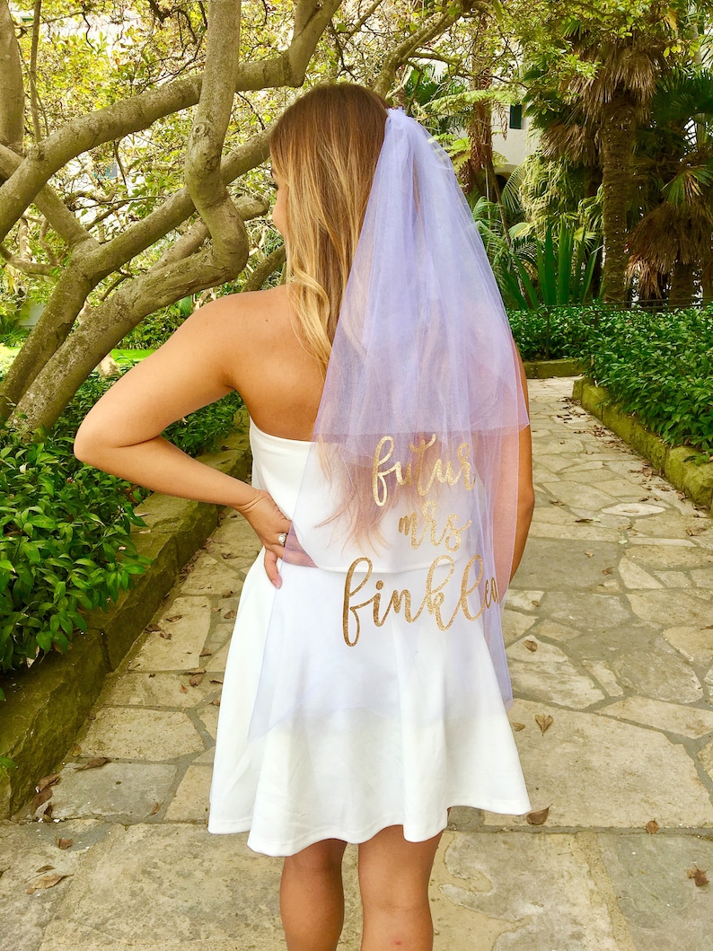 Bachelorette veil Bridal shower veil Custom Veil Future Etsy