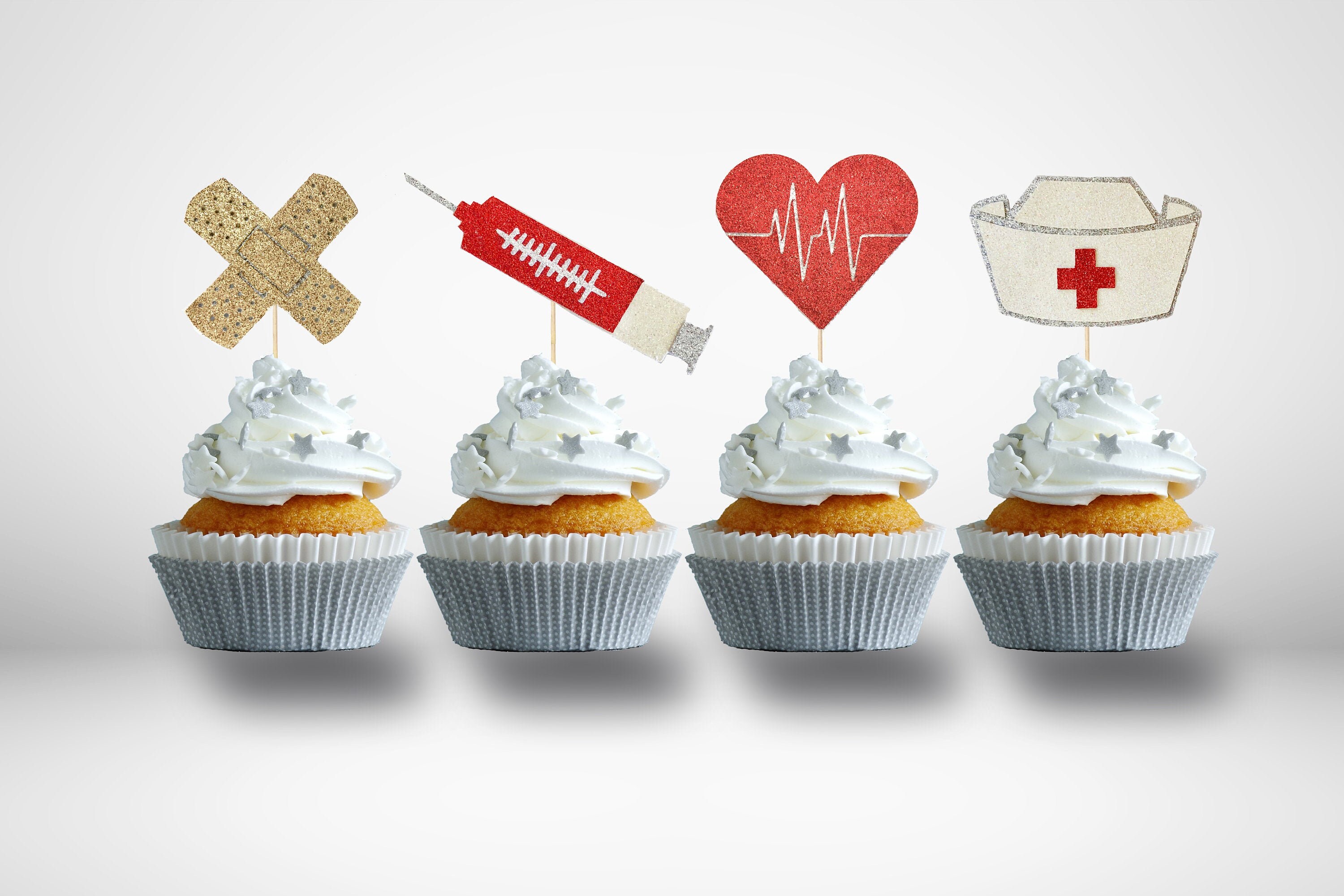 Medical Cupcakes Nurse Cupcakes Get Well Soon Cupcakes Etsy