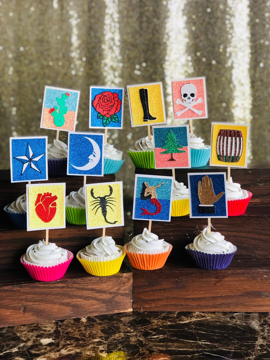 Loteria Cupcake Toppers, Loteria, Fiesta Mexicana Party Decor Etsy