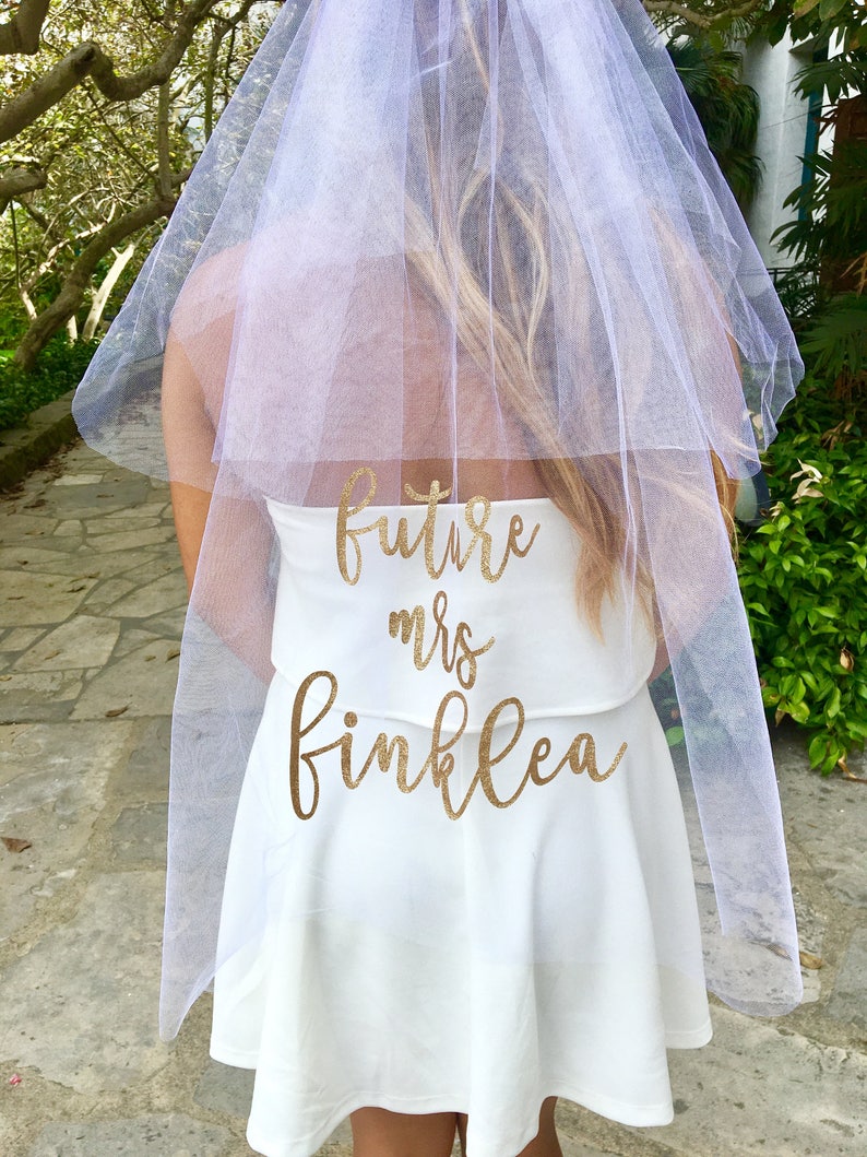 Bachelorette veil Bridal shower veil Custom Veil Future Etsy