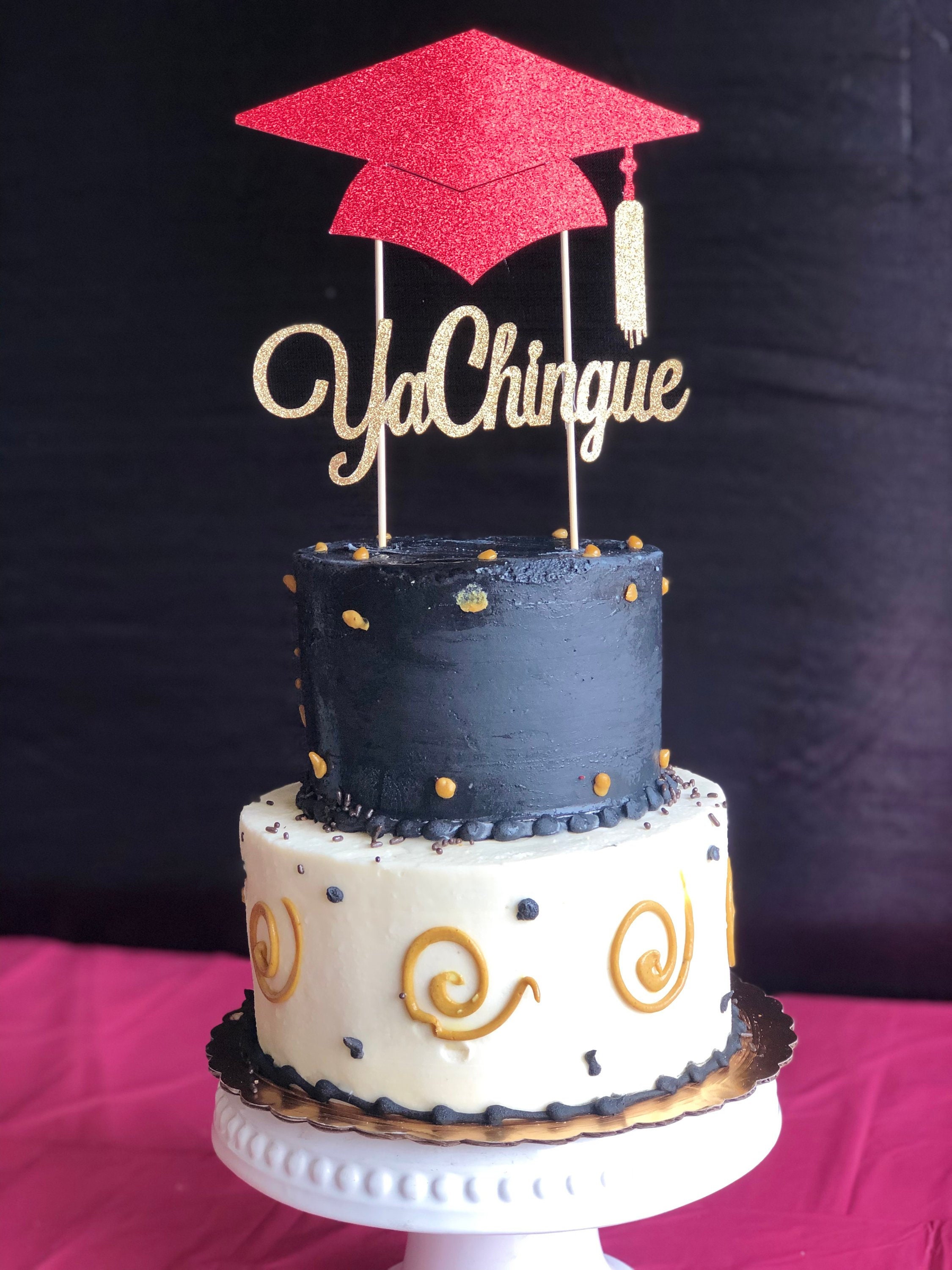 Gateau De Lobtention Du Diplome Ya Chingue De Gateau Decor Etsy