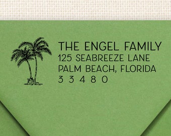 1.625 inch diameter Wedding Gift Housewarming Self-inking Stamp Return Address Stamp Family Name Split Palm Stamp