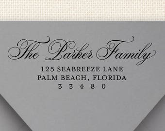 Custom Return Address Stamp Weddings Fancy Cursive Pen Self Inking Address Stamper