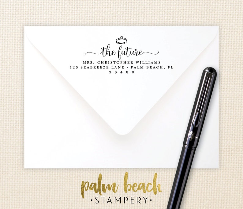 Return Address Stamp Future Mrs Pre-Inked Address Stamper Personalized Engagement Address Stamp Self-Inking Bridal Shower Stamp