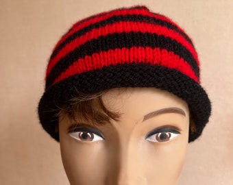 Bonnet Beanie noir et rouge