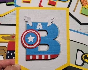 Bannière d'anniversaire super-héros, bannière d'anniversaire Avengers, bannière d'anniversaire Xmen