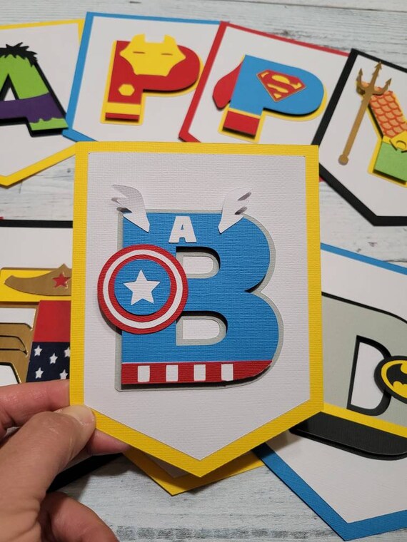Superhero Birthday Banner Avengers Birthday Banner Xmen Etsy