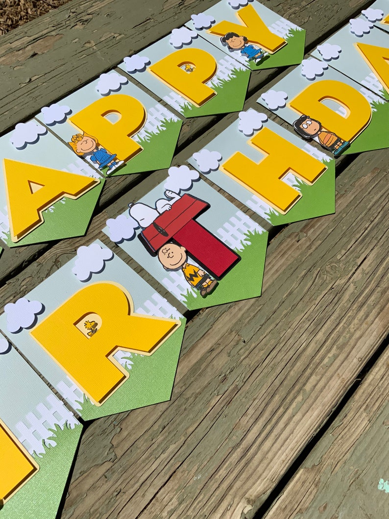 Charlie Brown Birthday Banner - Etsy