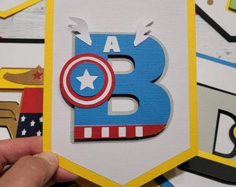 Superhero Birthday Banner, Avengers Birthday Banner, Xmen Birthday Banner
