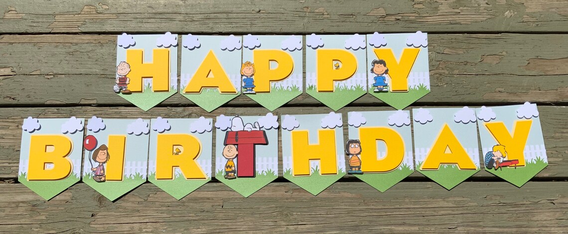 Charlie Brown Birthday Banner | Etsy
