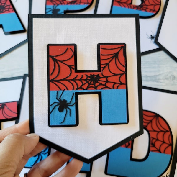Spiderman Birthday Banner (3D)