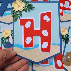 Lilo and Stitch inspired 3D birthday banner.