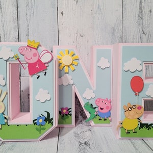 Letras 3D de Peppa Pig