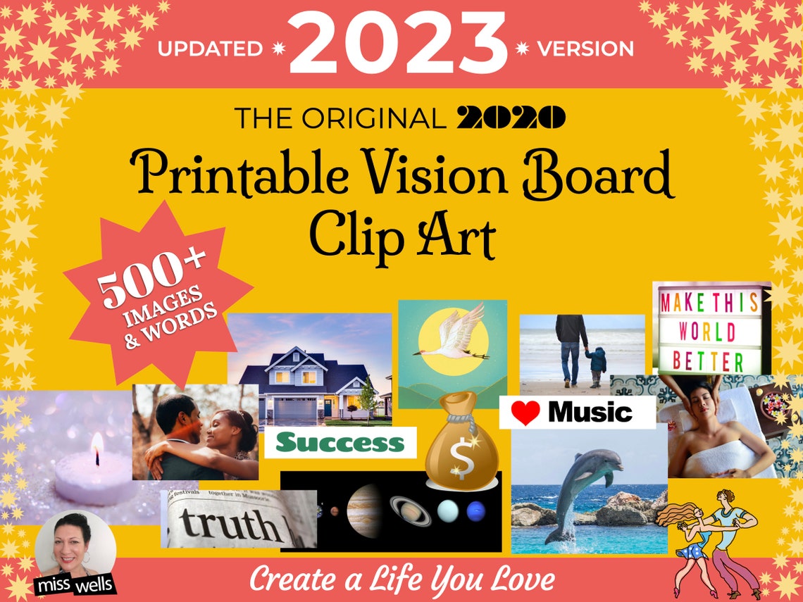 2023 Printable Vision Board Clip Art Updated 2020 - Etsy
