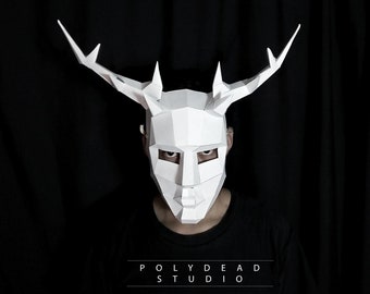 DIY Wendigo Halloween Mask | Hannibal Lecter mask | Papercraft  Low Poly mask | PDF Templates