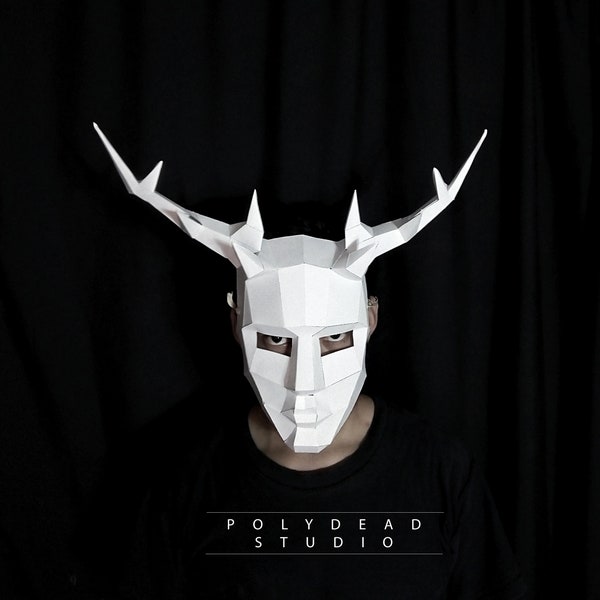 DIY Wendigo Halloween Mask | Hannibal Lecter mask | Papercraft  Low Poly mask | PDF Templates