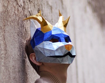 DIY Horned Cat Mask | Papercraft Cat Mask | Halloween Cat Mask