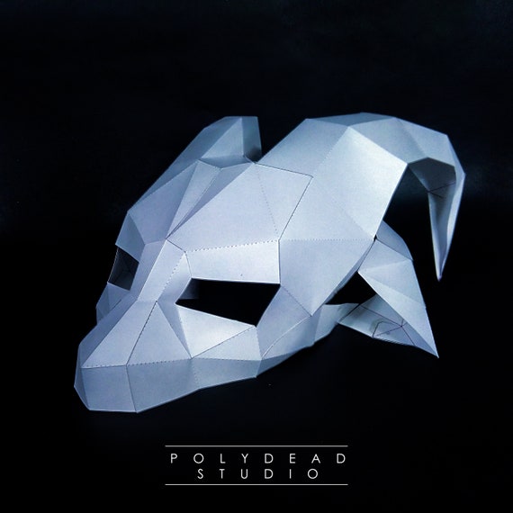 Diy Black Phillip Papercraft Mask Baphomet Lowpoly Goat Mask Halloween Maks