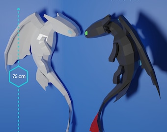 Cómo entrenar a tu dragon Papercraft | Día del padre papercraft | Toothless Fall in Love
